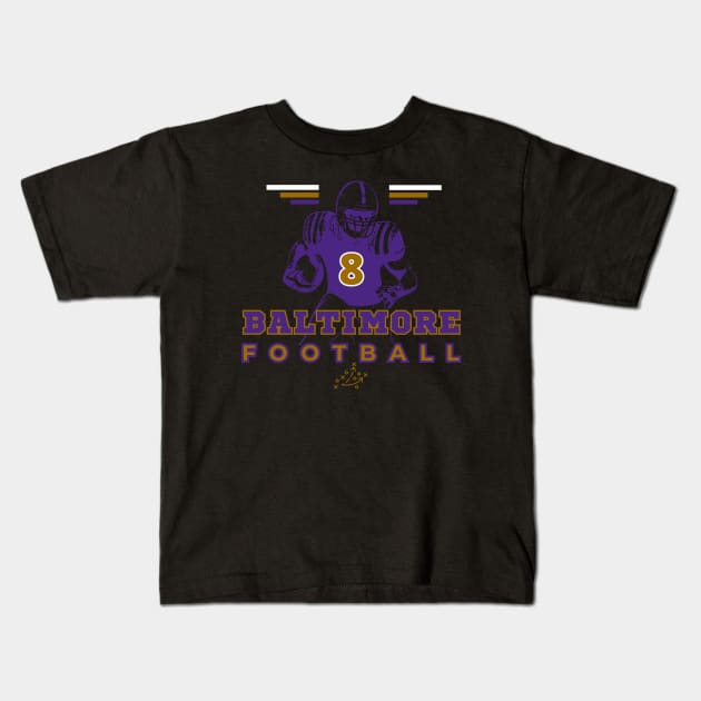 Baltimore Football Vintage Style Kids T-Shirt by Borcelle Vintage Apparel 